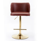 Tabouret de bar pivotant en similicuir avec dossier capitonné, lot de 2 (Gris foncé / Bourgogne / Beige / Marron / Noir)