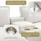 Canapé d'angle en chenille beige / beige et gris, 3-4 places