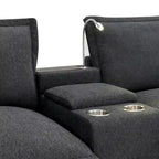 Canapé d'angle en chenille beige / beige et gris, 3-4 places
