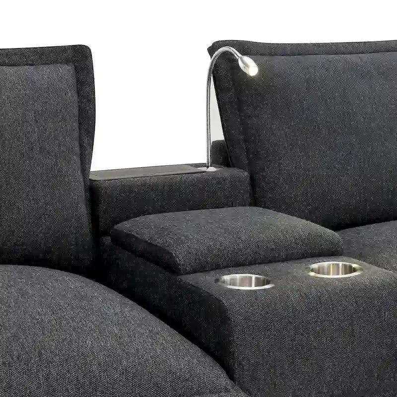 Canapé d'angle en chenille beige / beige et gris, 3-4 places