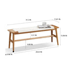Banc en Chêne Blanc avec Assise en Rotin Tressé, 1 Place
