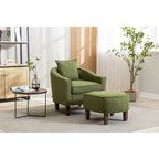 Fauteuil d'appoint tonneau mi-siècle avec ottoman – Siège simple, plusieurs couleurs