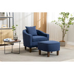 Fauteuil d'appoint tonneau mi-siècle avec ottoman – Siège simple, plusieurs couleurs