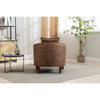 Fauteuil d'appoint tonneau mi-siècle avec ottoman – Siège simple, plusieurs couleurs
