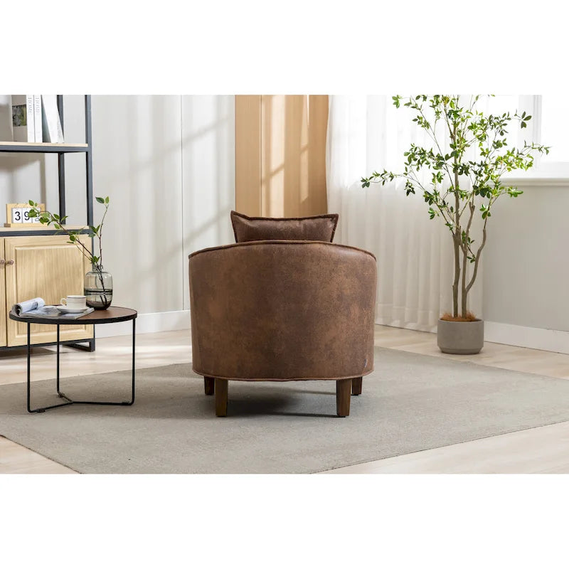 Fauteuil d'appoint tonneau mi-siècle avec ottoman – Siège simple, plusieurs couleurs