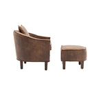 Fauteuil d'appoint tonneau mi-siècle avec ottoman – Siège simple, plusieurs couleurs
