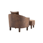 Fauteuil d'appoint tonneau mi-siècle avec ottoman – Siège simple, plusieurs couleurs