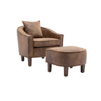 Fauteuil d'appoint tonneau mi-siècle avec ottoman – Siège simple, plusieurs couleurs