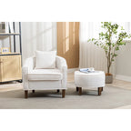 Fauteuil d'appoint tonneau mi-siècle avec ottoman – Siège simple, plusieurs couleurs