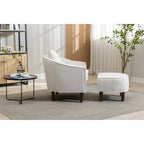 Fauteuil d'appoint tonneau mi-siècle avec ottoman – Siège simple, plusieurs couleurs