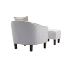 Fauteuil d'appoint tonneau mi-siècle avec ottoman – Siège simple, plusieurs couleurs