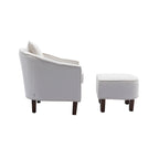 Fauteuil d'appoint tonneau mi-siècle avec ottoman – Siège simple, plusieurs couleurs
