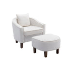 Fauteuil d'appoint tonneau mi-siècle avec ottoman – Siège simple, plusieurs couleurs