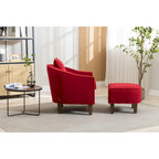 Fauteuil d'appoint tonneau mi-siècle avec ottoman – Siège simple, plusieurs couleurs