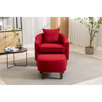 Fauteuil d'appoint tonneau mi-siècle avec ottoman – Siège simple, plusieurs couleurs