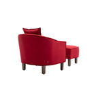 Fauteuil d'appoint tonneau mi-siècle avec ottoman – Siège simple, plusieurs couleurs