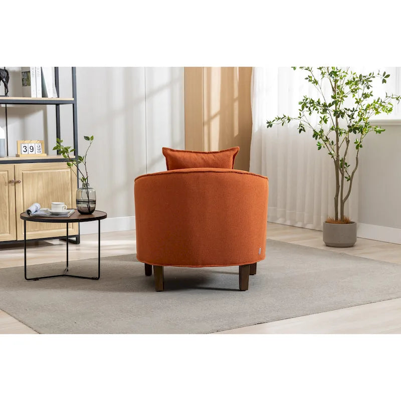 Fauteuil d'appoint tonneau mi-siècle avec ottoman – Siège simple, plusieurs couleurs
