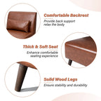 Chaise d'appoint sans accoudoirs en similicuir PU avec oreiller, marron/blanc cassé, à l'unité/lot de 2
