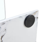 Console rectangulaire en verre, noyer/blanc/doré, assemblage par 1 personne