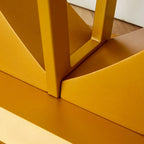 Console rectangulaire en verre, noyer/blanc/doré, assemblage par 1 personne
