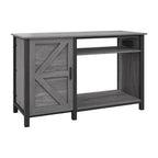 Meuble d'aquarium gris/blanc style porte de grange, 132 cm, fer et bois, pour aquariums de 208 à 284 litres
