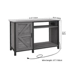 Meuble d'aquarium gris/blanc style porte de grange, 132 cm, fer et bois, pour aquariums de 208 à 284 litres