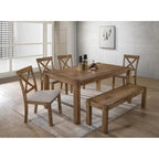 Chaises de salle à manger à dossier en X, naturelles, lot de 2