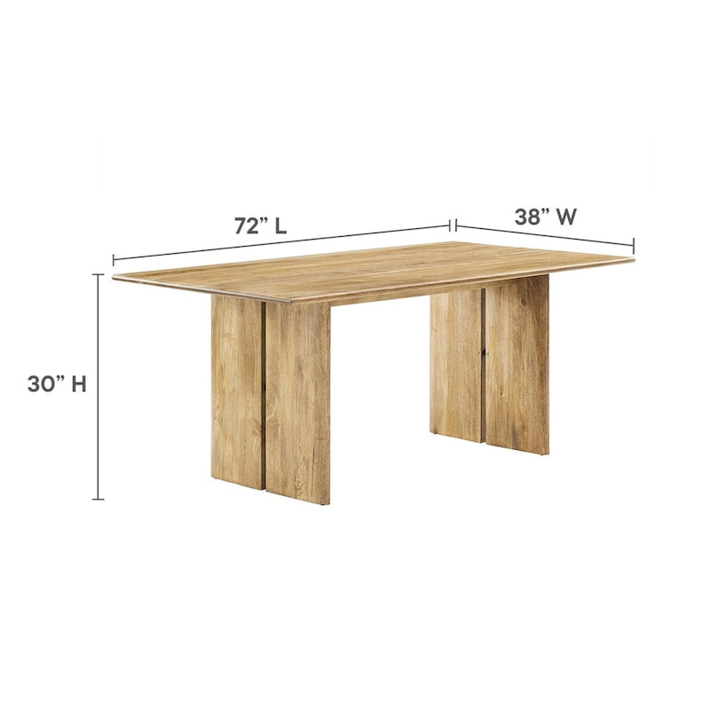 Table de salle à manger rectangulaire Chêne/Noyer, 6 à 8 places