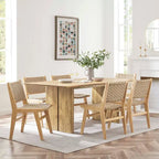 Table de salle à manger rectangulaire Chêne/Noyer, 6 à 8 places