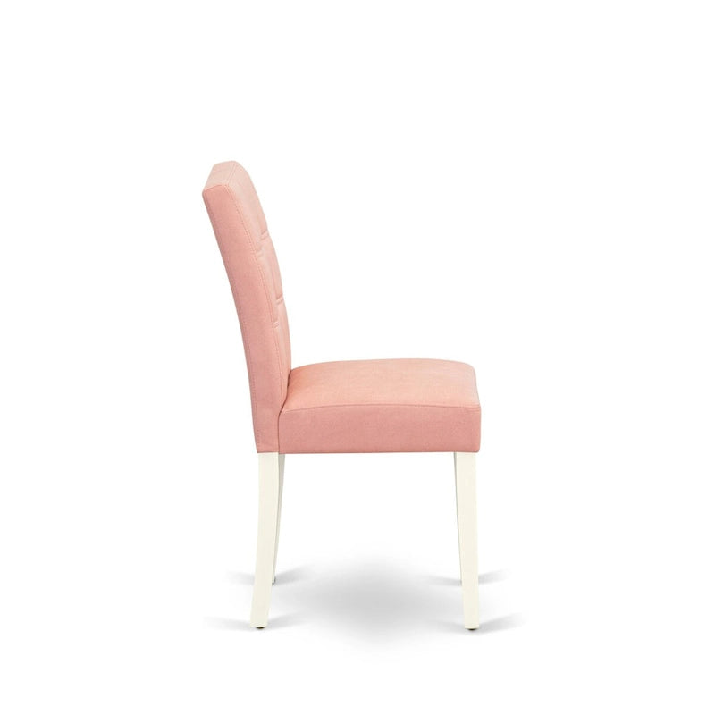 Ensemble table à manger ronde blanc lin avec chaises beige rouge, options 3 ou 5 places