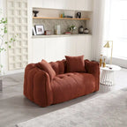 Canapé Poire Carré Gris/Jaune/Marron/Vert Olive, Fauteuil Inclinable en Fausse Fourrure pour 2