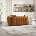 Canapé Poire Carré Gris/Jaune/Marron/Vert Olive, Fauteuil Inclinable en Fausse Fourrure pour 2