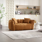 Canapé Poire Carré Gris/Jaune/Marron/Vert Olive, Fauteuil Inclinable en Fausse Fourrure pour 2