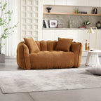 Canapé Poire Carré Gris/Jaune/Marron/Vert Olive, Fauteuil Inclinable en Fausse Fourrure pour 2