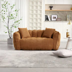 Canapé Poire Carré Gris/Jaune/Marron/Vert Olive, Fauteuil Inclinable en Fausse Fourrure pour 2