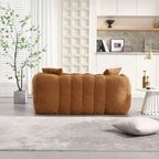 Canapé Poire Carré Gris/Jaune/Marron/Vert Olive, Fauteuil Inclinable en Fausse Fourrure pour 2