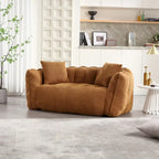 Canapé Poire Carré Gris/Jaune/Marron/Vert Olive, Fauteuil Inclinable en Fausse Fourrure pour 2