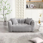 Canapé Poire Carré Gris/Jaune/Marron/Vert Olive, Fauteuil Inclinable en Fausse Fourrure pour 2