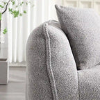 Canapé Poire Carré Gris/Jaune/Marron/Vert Olive, Fauteuil Inclinable en Fausse Fourrure pour 2