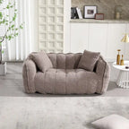 Canapé Poire Carré Gris/Jaune/Marron/Vert Olive, Fauteuil Inclinable en Fausse Fourrure pour 2