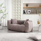 Canapé Poire Carré Gris/Jaune/Marron/Vert Olive, Fauteuil Inclinable en Fausse Fourrure pour 2
