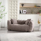 Canapé Poire Carré Gris/Jaune/Marron/Vert Olive, Fauteuil Inclinable en Fausse Fourrure pour 2