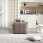 Canapé Poire Carré Gris/Jaune/Marron/Vert Olive, Fauteuil Inclinable en Fausse Fourrure pour 2