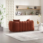 Canapé Poire Carré Gris/Jaune/Marron/Vert Olive, Fauteuil Inclinable en Fausse Fourrure pour 2