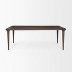 Table de salle à manger rectangulaire en bois massif brun foncé, pour 4 à 6 personnes