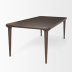 Table de salle à manger rectangulaire en bois massif brun foncé, pour 4 à 6 personnes