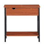 Table d'appoint relevable en noyer avec étagère de rangement, usage individuel