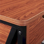 Table d'appoint relevable en noyer avec étagère de rangement, usage individuel