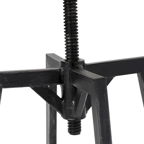 Metal barstool with wooden seat