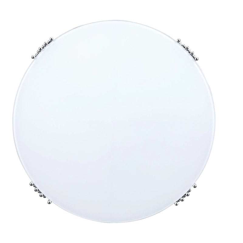 Table basse ronde à 3 niveaux pivotante à 360° en verre trempé, Or/Argent, 2 à 4 places